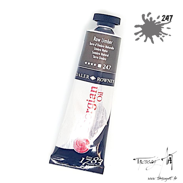 DALER ROWNEY - PEINTURE A L'HUILE GEORGIAN 38mL - TERRE D'OMBRE NATURELLE 247 - CA133247