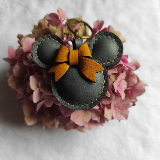 Porte clés Souris en cuir 