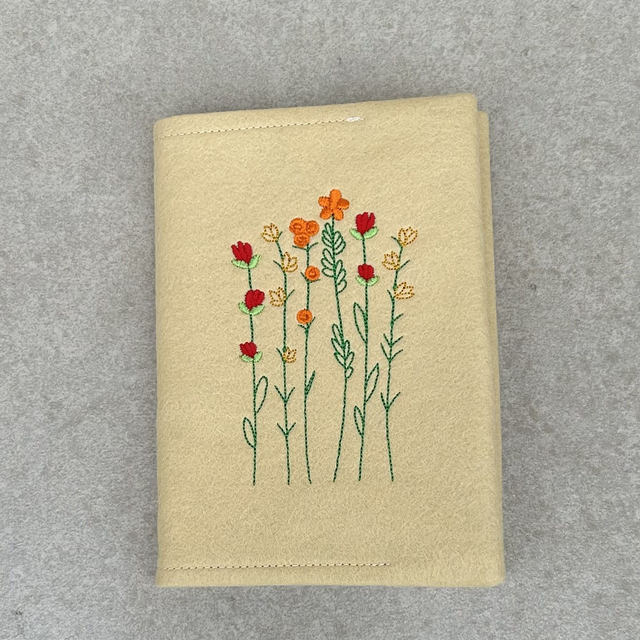 Embroidered cover for A6 note book or diary