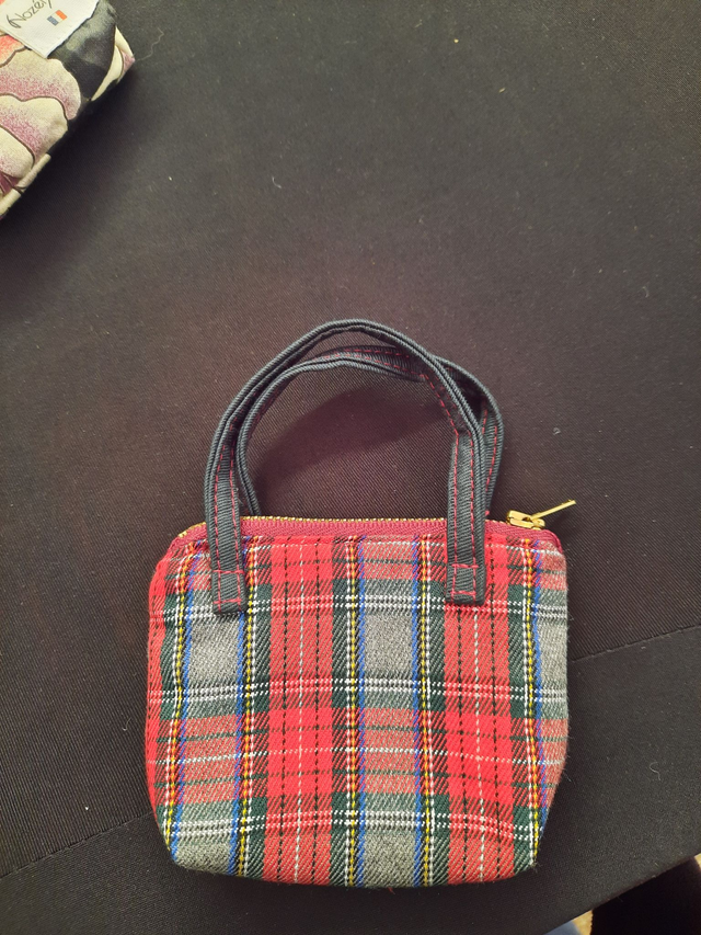 Porte monnaie avec anse tartan Ecossais 