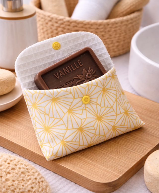 Pochette à savon en Inde d’abeille modèle « Hexa Sun »
