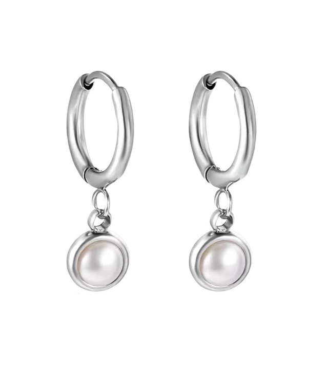 Small Pearl Huggie Earrings 