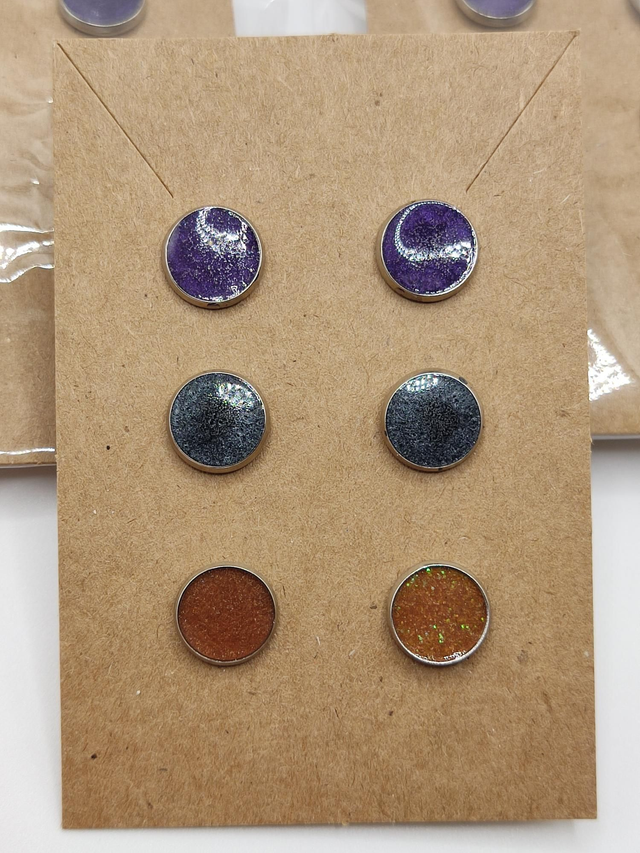 Halloween Coloured Stud Earrings X 3