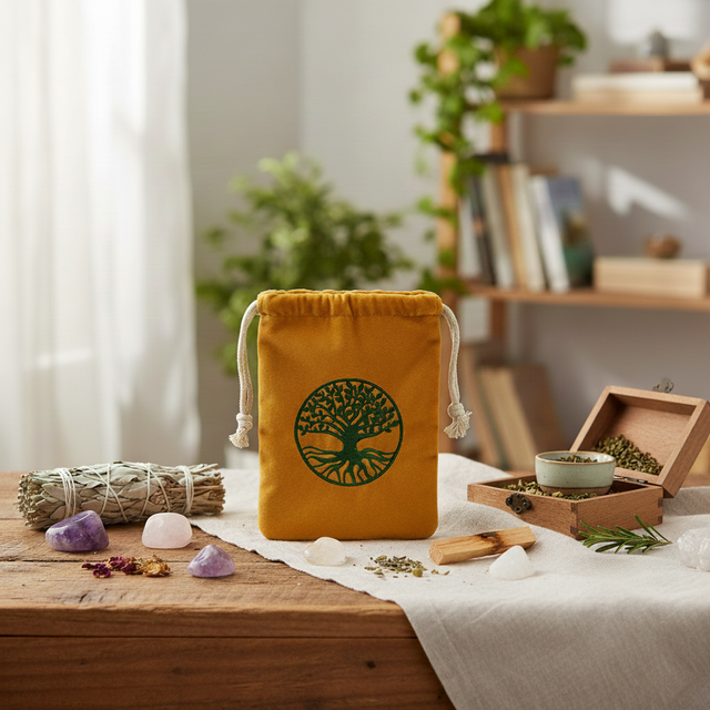 Borsa in Velluto Albero della Vita Gaillo Ocra