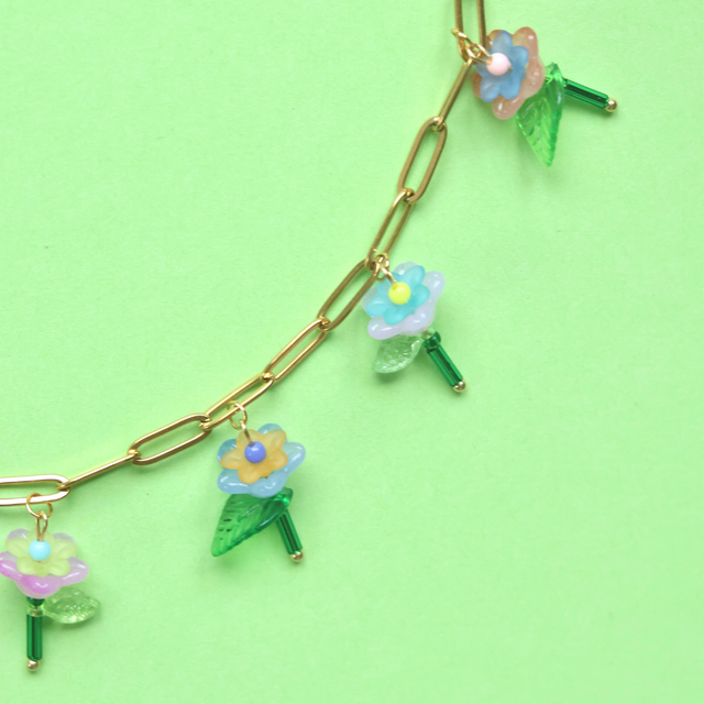 Collier Tulipes Fleuries