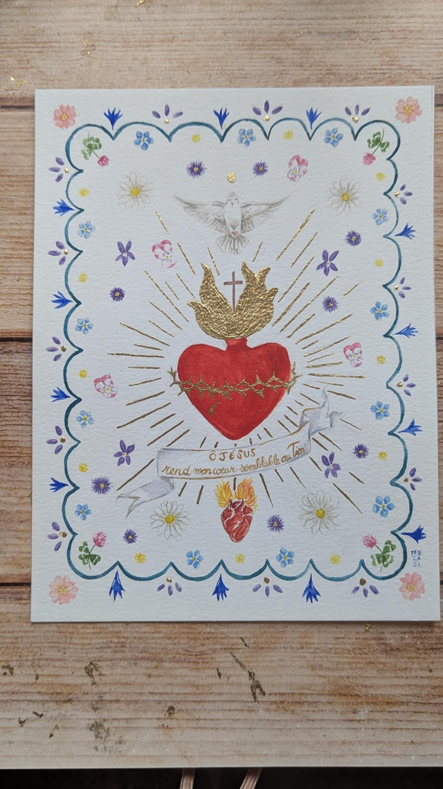 Cœur Sacré de Jésus fleuri 