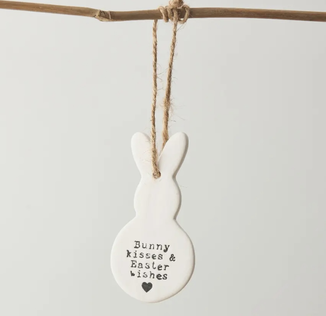 Bunny kisses and Easter wishes ceramic sign 