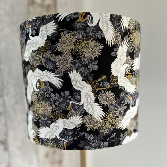 Japanese Cranes Drum Lampshade