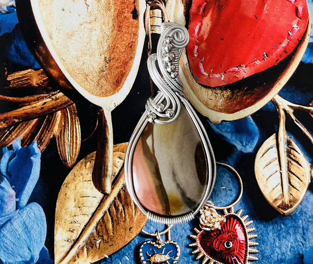 Pendentif Jaspe polychrome