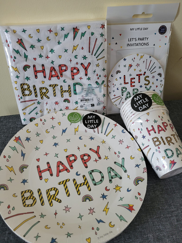 Kit anniversaire Happy Birthday Let's Party - faisons la fête - Marque My little day