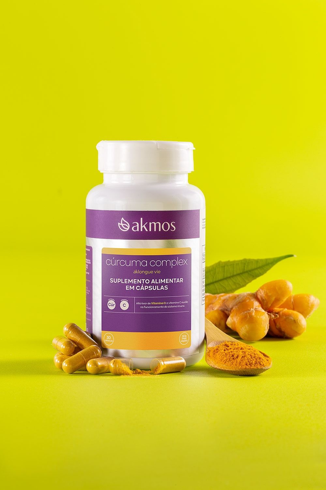 Akmos: CURCUMA COMPLEX: Antinflamatório, antioxidante; saude e bem estar, 30 Caps