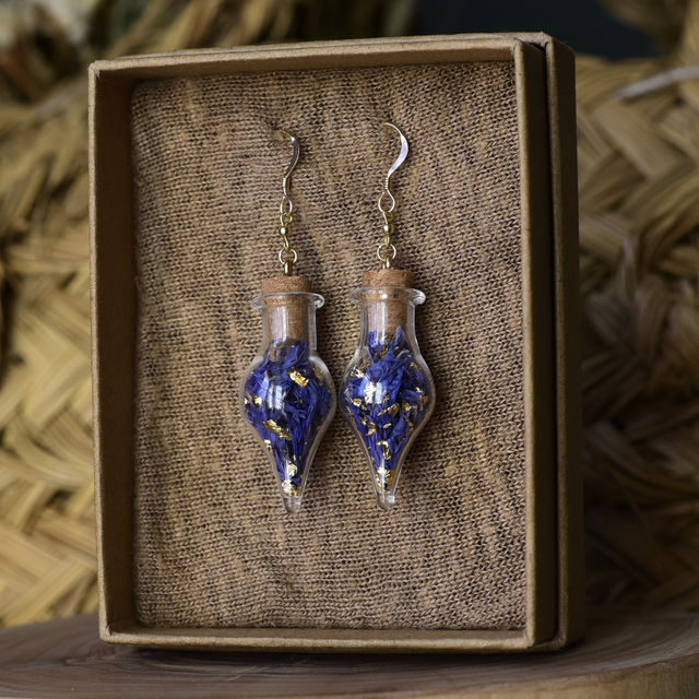 boucles fioles gold bleuet