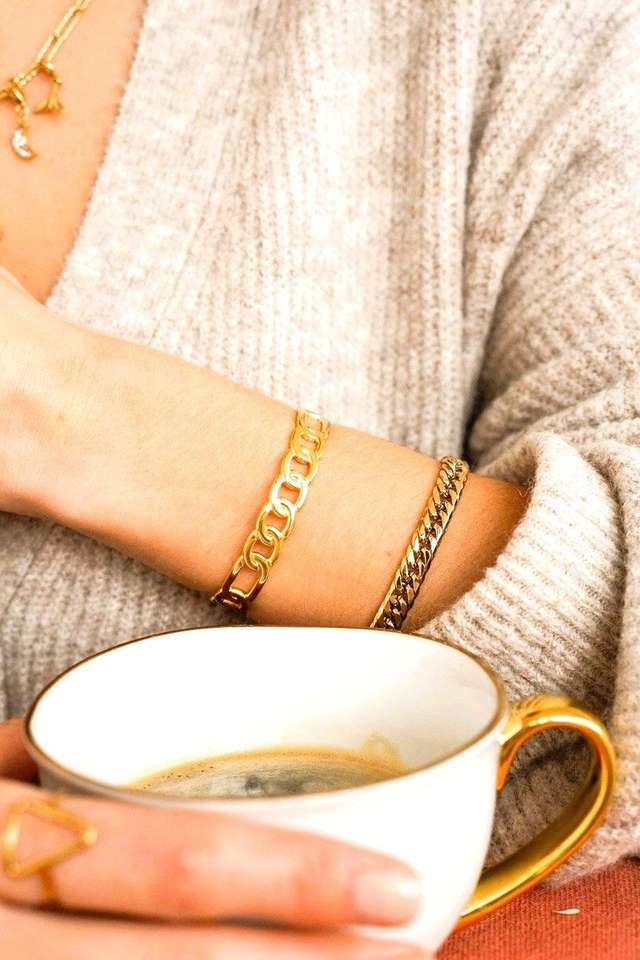 Jonc maille dorée à l'Or Fin