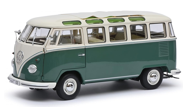 VW T1 b Samba Bus grün/weiss Schuco 1:18