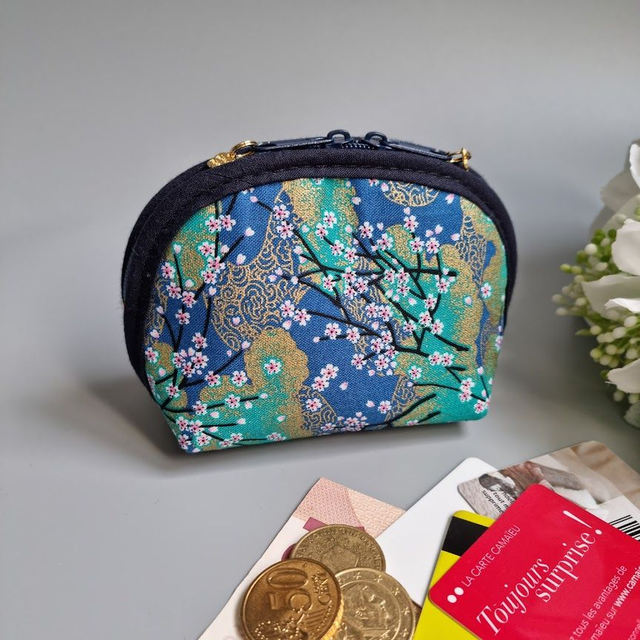 Porte-monnaie arrondi "Akina" turquoise