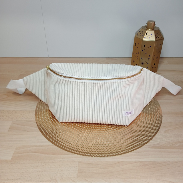 Sac Banane Femme velours écru