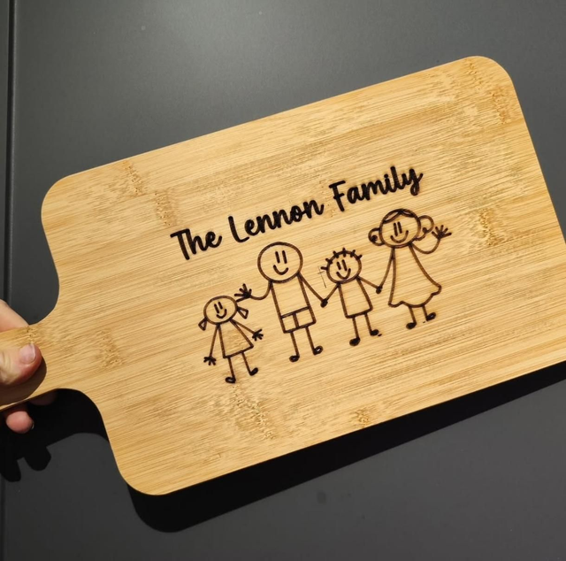 Stick man family chopping boards