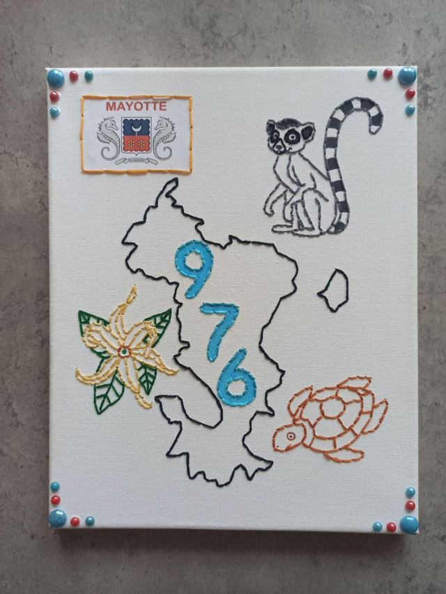 Toile brodée Mayotte