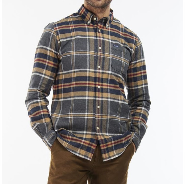 Barbour Ronan Tailored Checked Shirt Grey Marl 