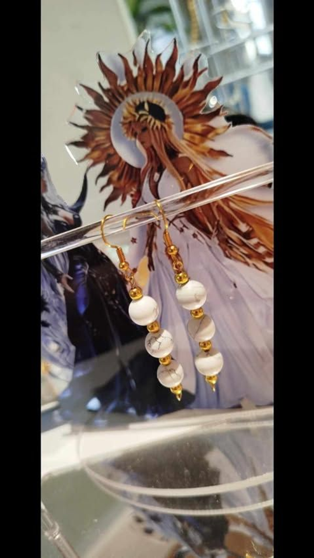 Boucles d'oreilles Howlite Minimal Touch 