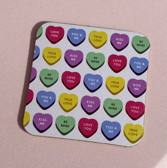 Bright Love Hearts Coasters 