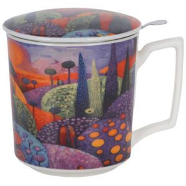 Taza modern-hills, porcelana 0,40 l. Incluye filtro de acero inoxidable, en caja de regalo. *217