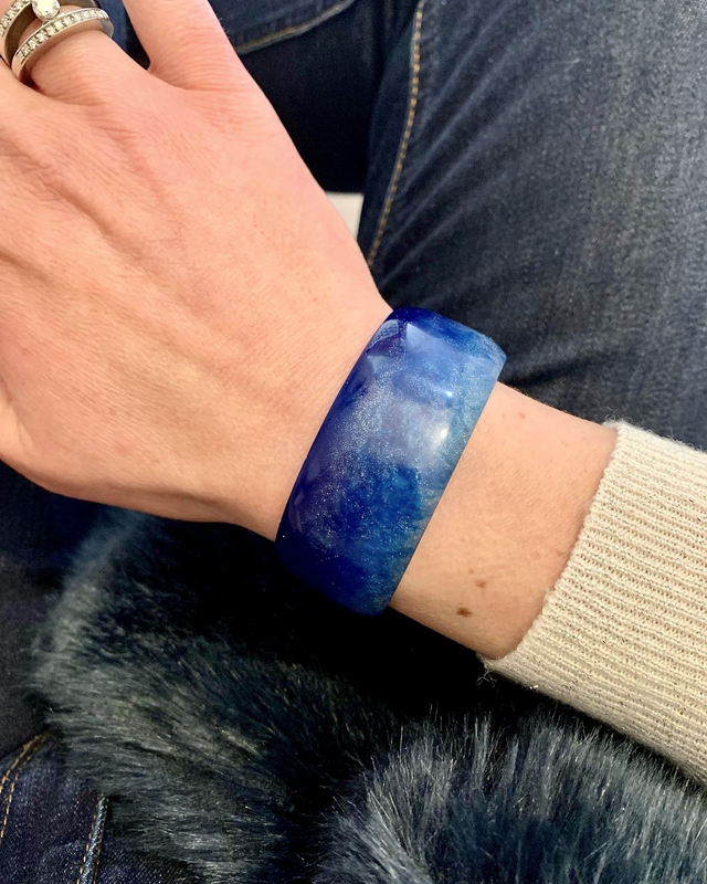 Bracelet Manchette - Bleu Argent