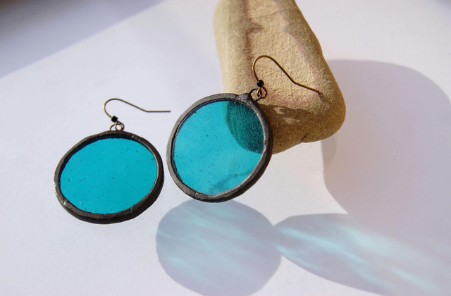 Boucles d'oreilles Unies ● Bleu mers