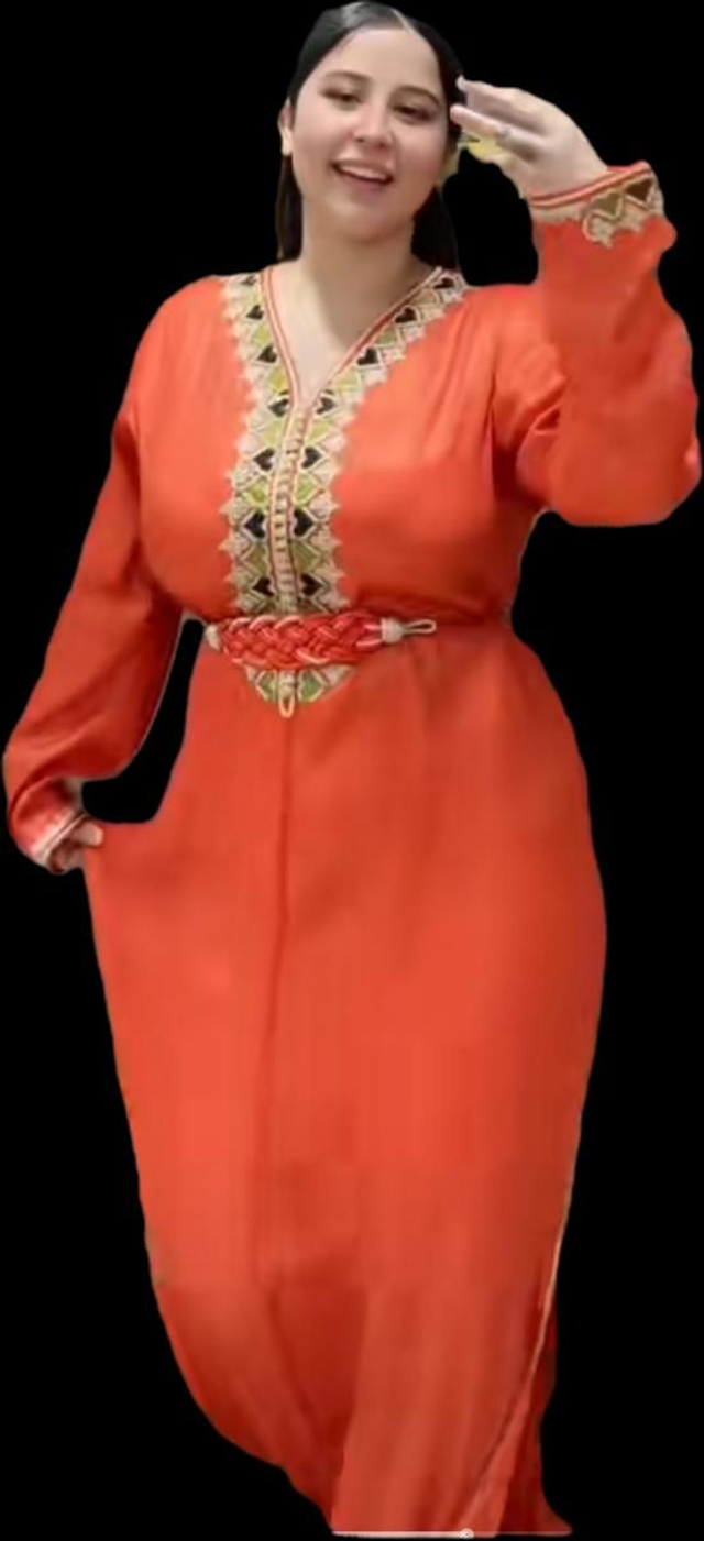 Caftan lamé orange 