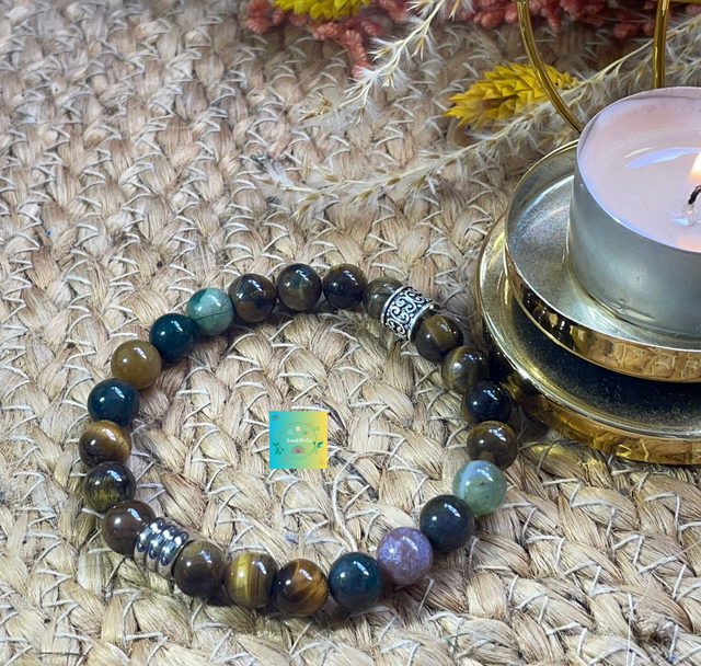 🐅🌿Bracelet en Agate indienne -Oeil de tigre