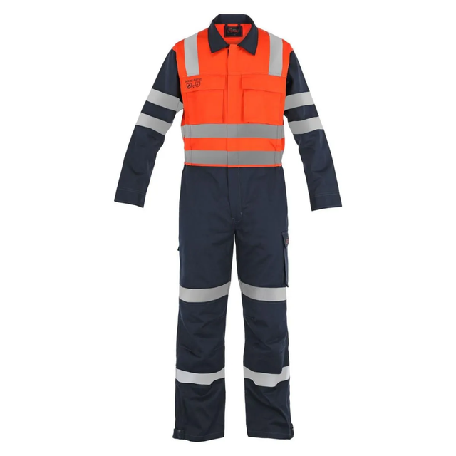 Overol Ignifugo Absolute Fire Bicolor Naranjo-Azul Con Reflectante