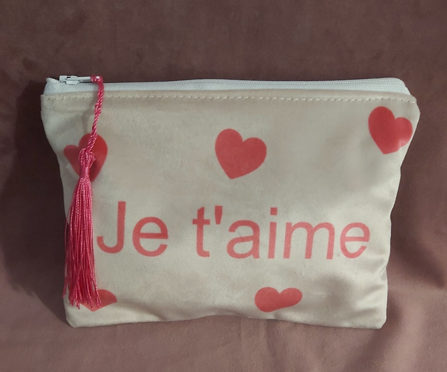 Pochette  rose pale  je t aime rose 