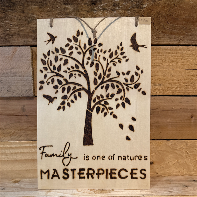 Family Pyrography Plaque