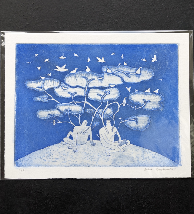 Gravure Liens - Bleu