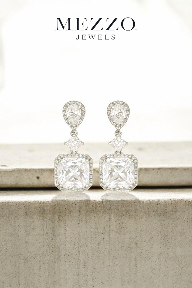 Γυναικεία Σκουλαρίκια ~Geometry ~ Σε Ασημένιο Χρώμα