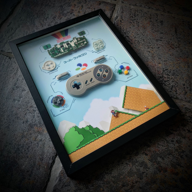 SNES Controller Disassembly Shadowbox
