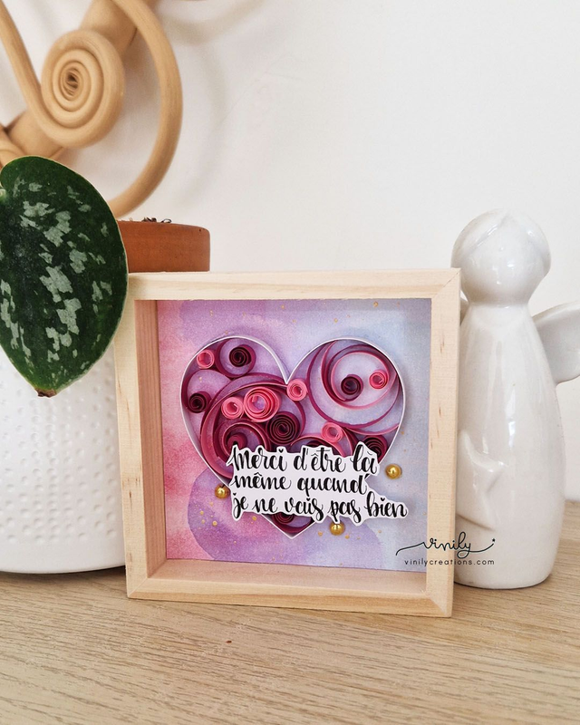 Quilling Coeur Framboise