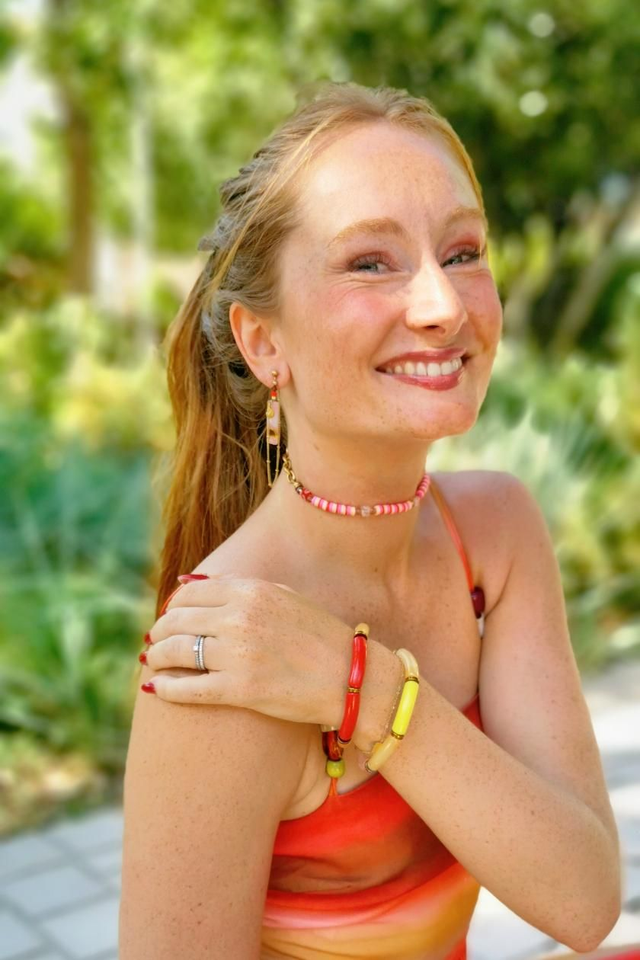 Boucles d'oreilles Jaune, Rose & Coquillage