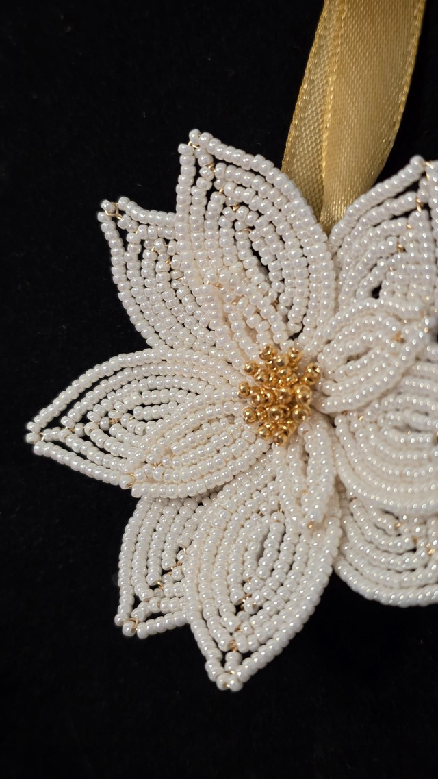 Suspension Poinsettia - White Christmas