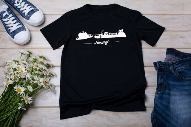 T-Shirt - 5202 Hennef Stadtsilhouette - black / white
