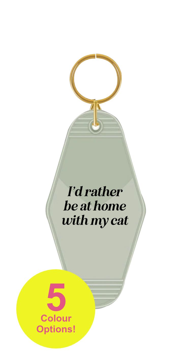 Home With my Cat - Motel Keyring (5 Colour Options) 