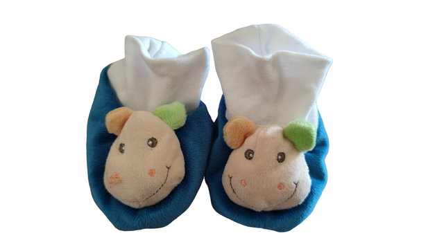 Chausson bleu et blanc 3-6 mois