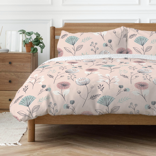 Copenhagen Home Olia Blush Reversible Duvet Cover and Pillowcase Set
