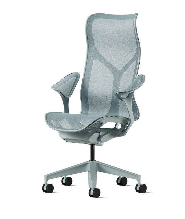 Herman Miller Cosm High-Back, Dipped in color Glacier, Leaf