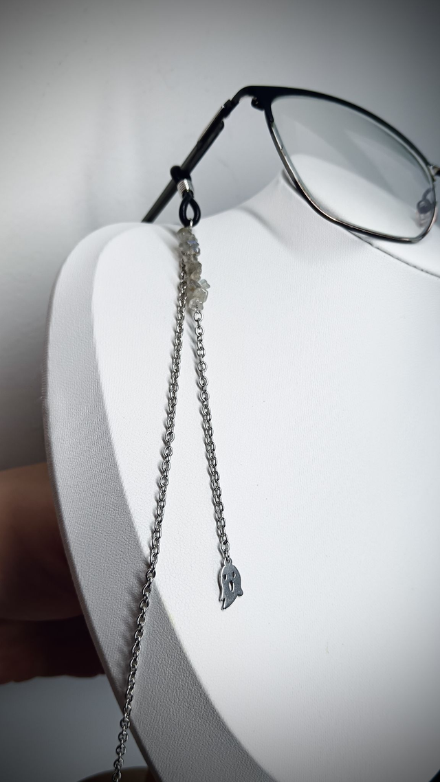 Chaine de lunettes FANTÔME argenté TOUCHE DE MAGIE