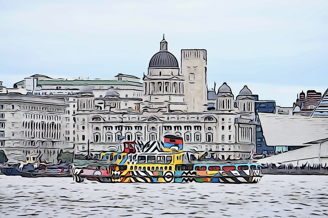 Razzle Dazzle on The Mersey Illustration - Print