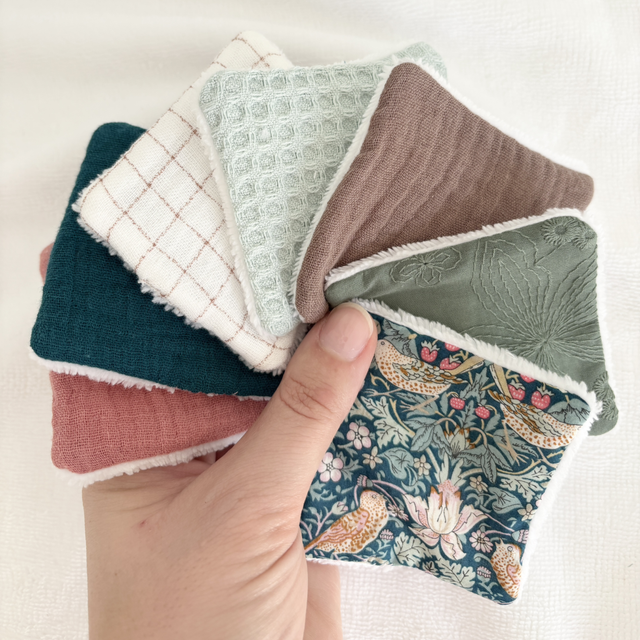 Semainier de petites lingettes lavables Burford