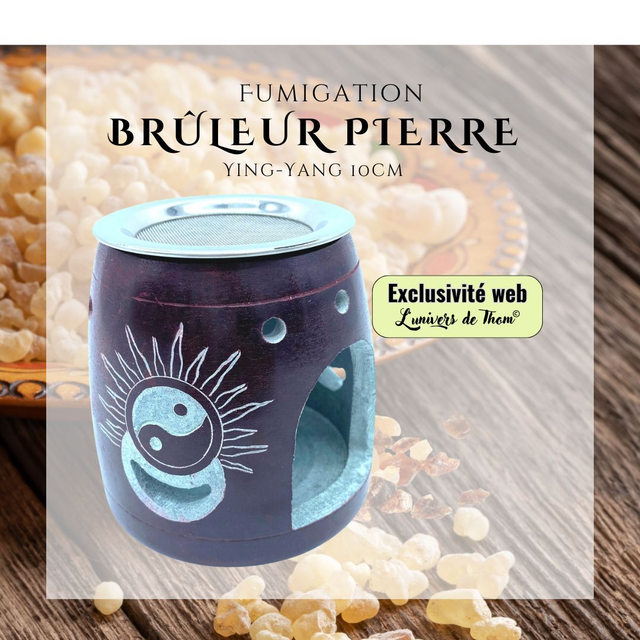 Brûleur Huile Pierre Ying-Yang 10cm