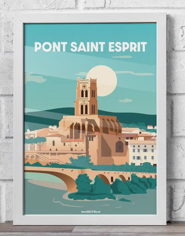 08 - Carte postale ville Pont-Saint-Esprit