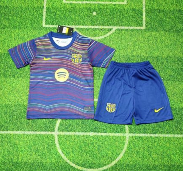 Conjunto camiseta + pantalón NIÑOS F.C Barcelona PRE-PARTIDO - 25-26